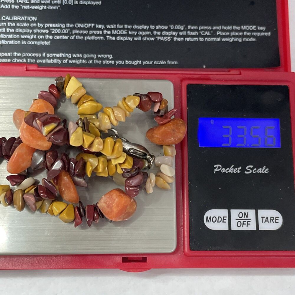 Vintage necklace, choker, natural stones, tumbling Sedona Sunset Mookaite 15” - Picture 5 of 5